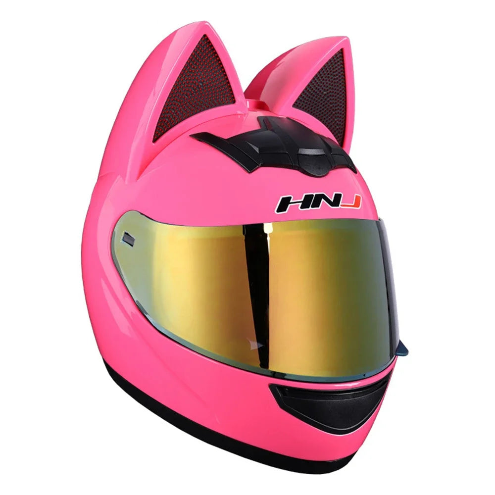 Feline Rider – Cat-Ears Full-Face Helmet