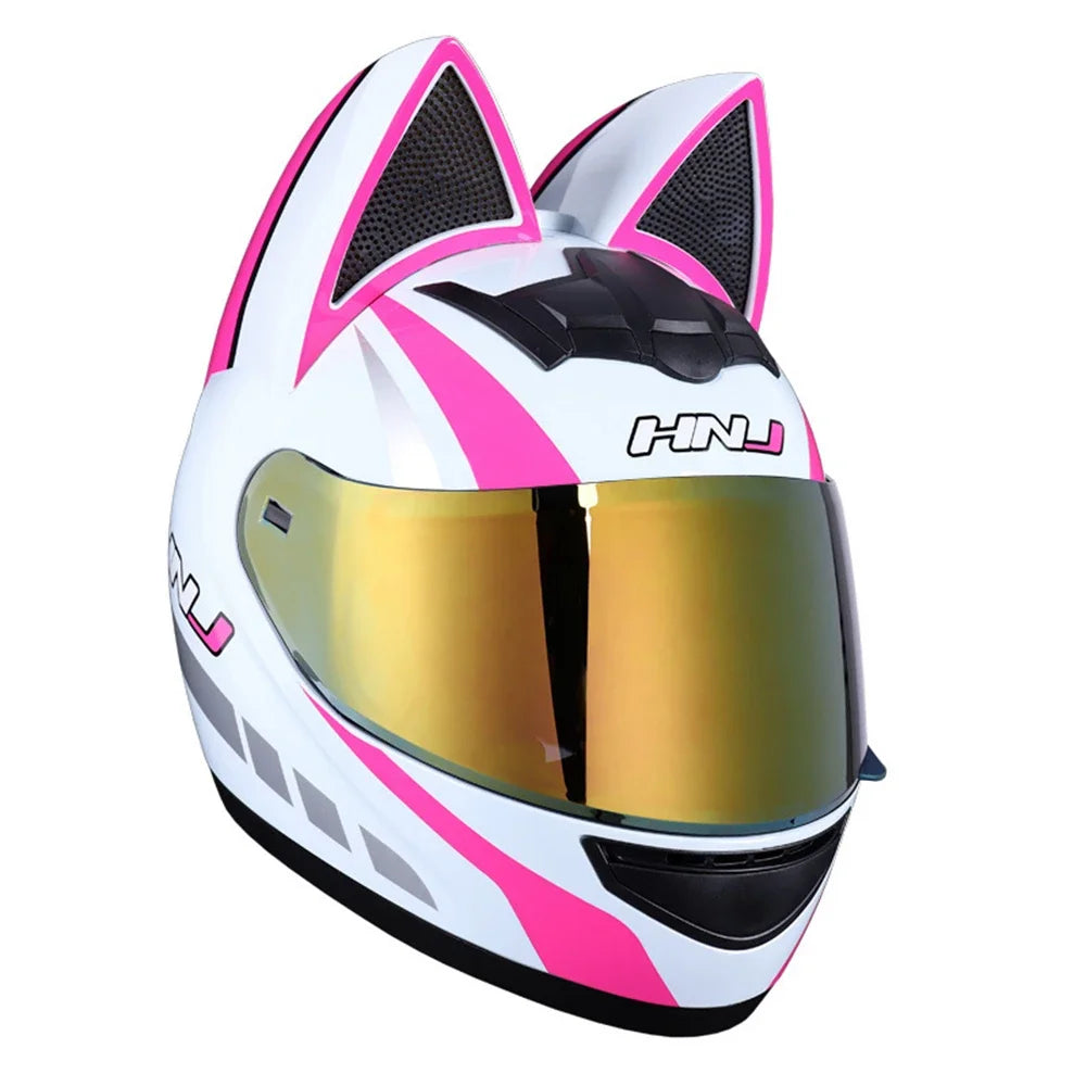 Feline Rider – Cat-Ears Full-Face Helmet