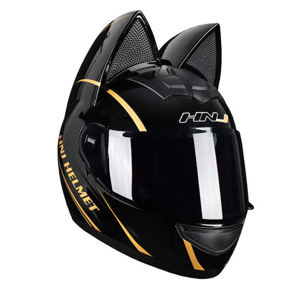 Feline Rider – Cat-Ears Full-Face Helmet