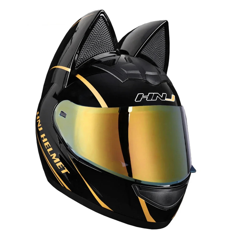Feline Rider – Cat-Ears Full-Face Helmet