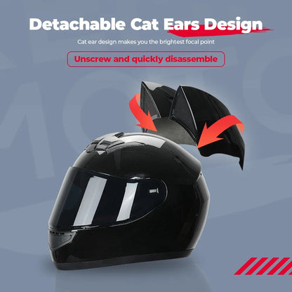 Feline Rider – Cat-Ears Full-Face Helmet