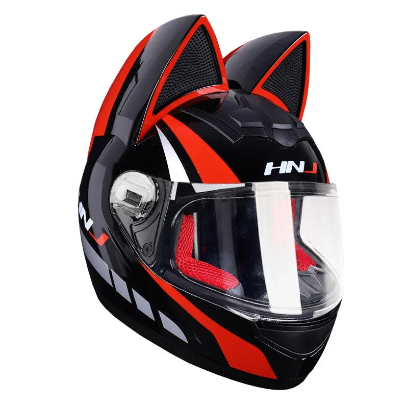 Feline Rider – Cat-Ears Full-Face Helmet
