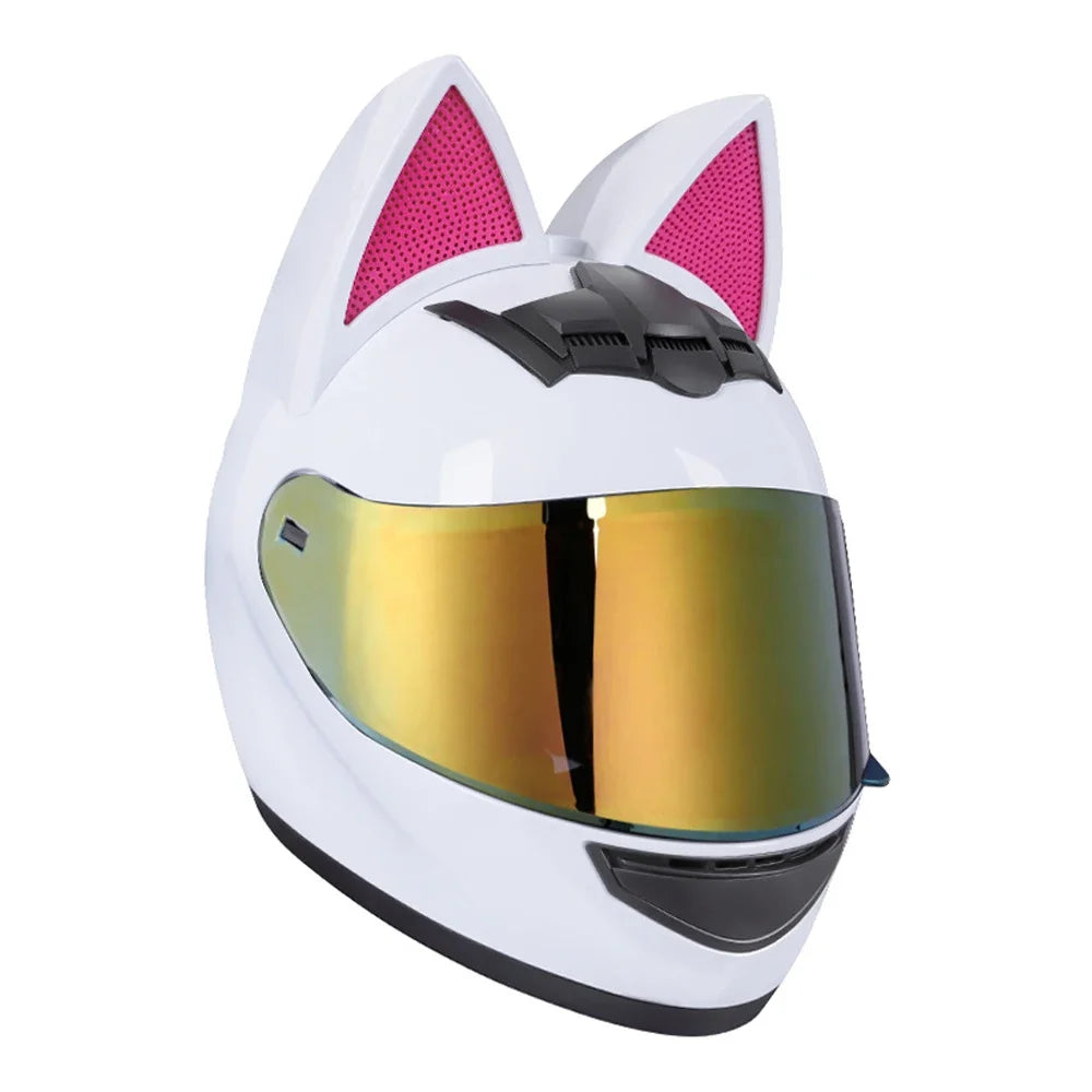 Feline Rider – Cat-Ears Full-Face Helmet