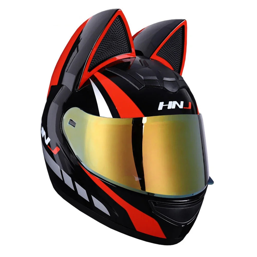 Feline Rider – Cat-Ears Full-Face Helmet