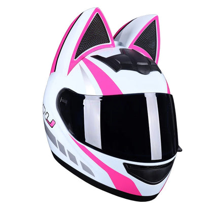 Feline Rider – Cat-Ears Full-Face Helmet