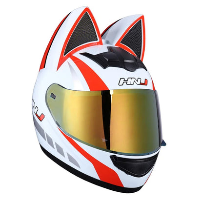 Feline Rider – Cat-Ears Full-Face Helmet