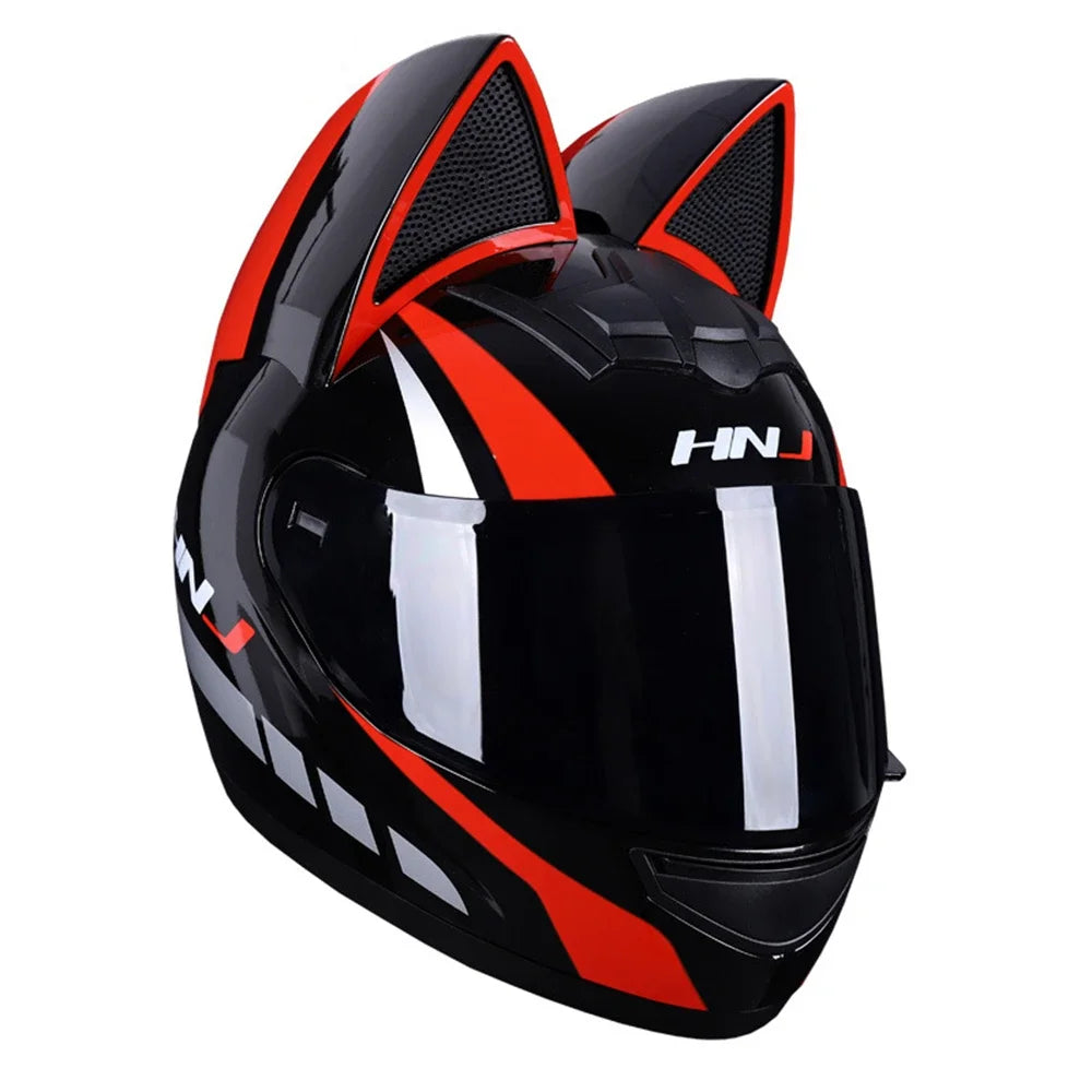 Feline Rider – Cat-Ears Full-Face Helmet