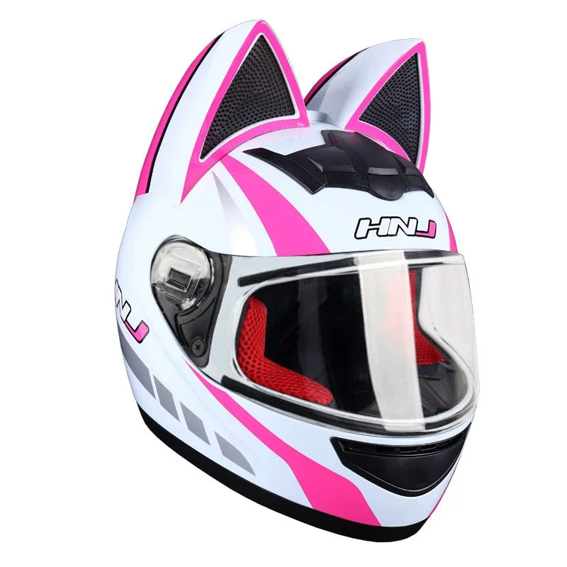 Feline Rider – Cat-Ears Full-Face Helmet