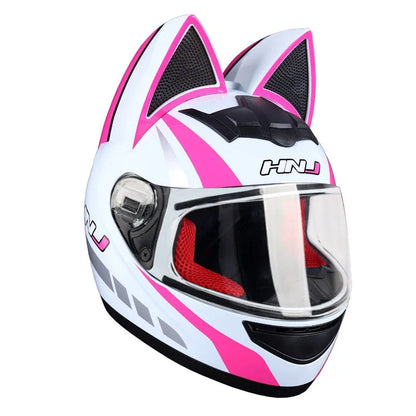 Feline Rider – Cat-Ears Full-Face Helmet